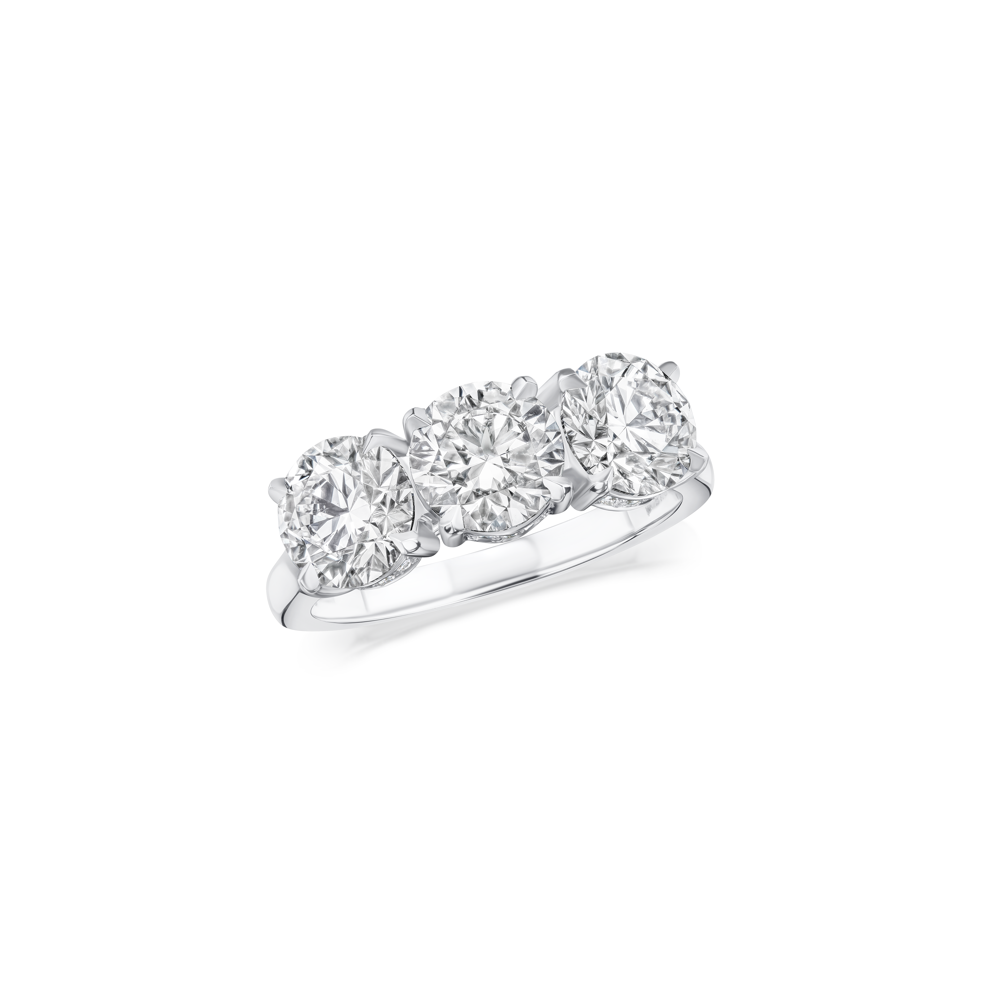 3.01ct Round Brilliant Cut Diamond Three Stone Ring