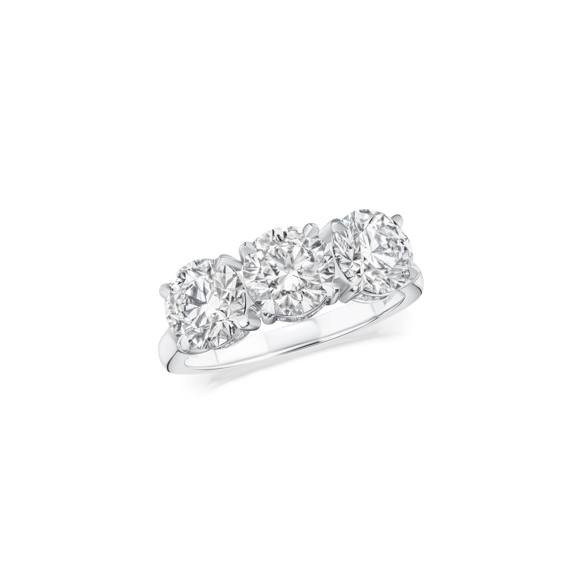 3.01ct Round Brilliant Cut Diamond Three Stone Ring