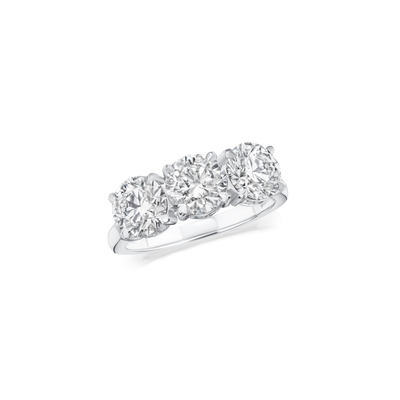 3.01ct Round Brilliant Cut Diamond Three Stone Ring