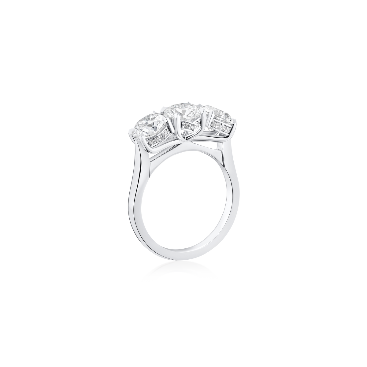 3.01ct Round Brilliant Cut Diamond Three Stone Ring