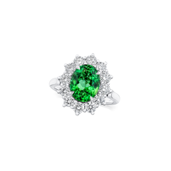 2.43ct Chrome Tourmaline and Diamond Ravello Cluster Ring