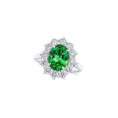 2.43ct Chrome Tourmaline and Diamond Ravello Cluster Ring