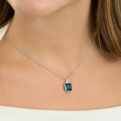 Topaz and Diamond Pendant