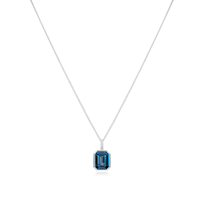 Topaz and Diamond Pendant