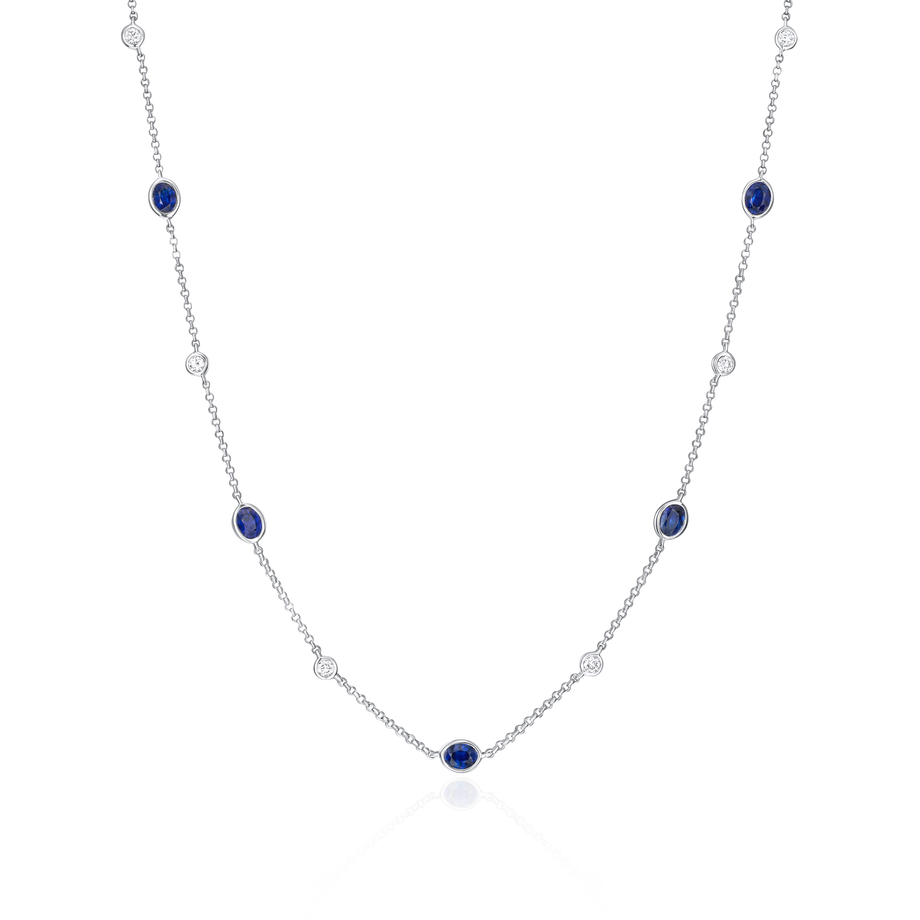 Sapphire and Diamond Spectacle Set Necklace