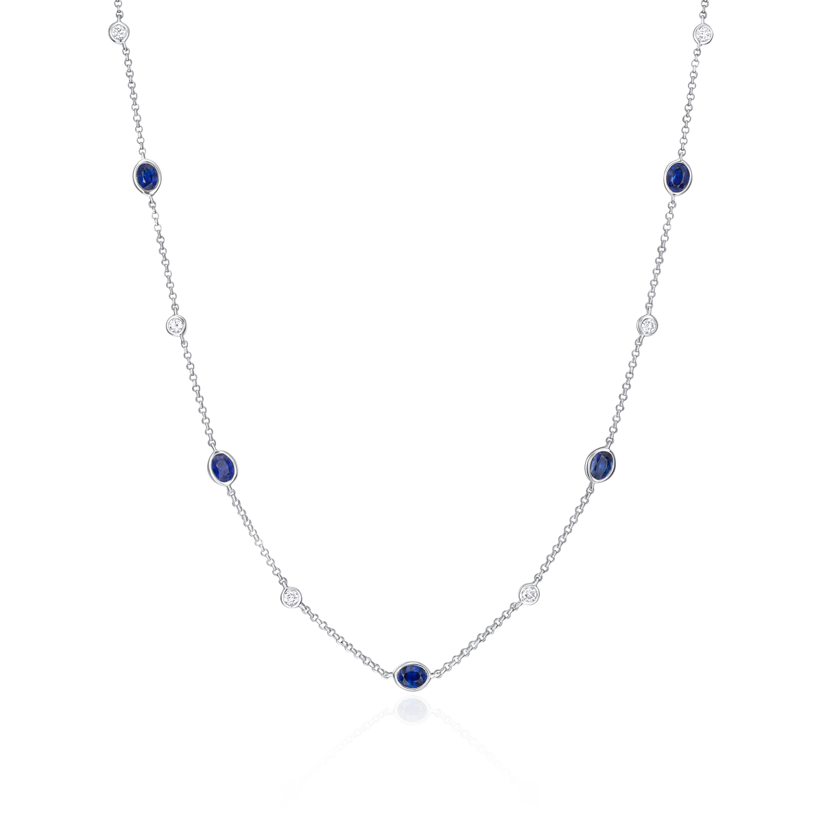 Sapphire and Diamond Spectacle Set Necklace