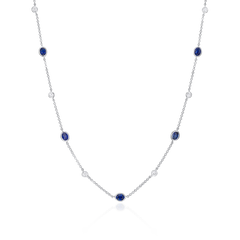Sapphire and Diamond Spectacle Set Necklace