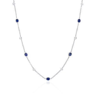 Sapphire and Diamond Spectacle Set Necklace
