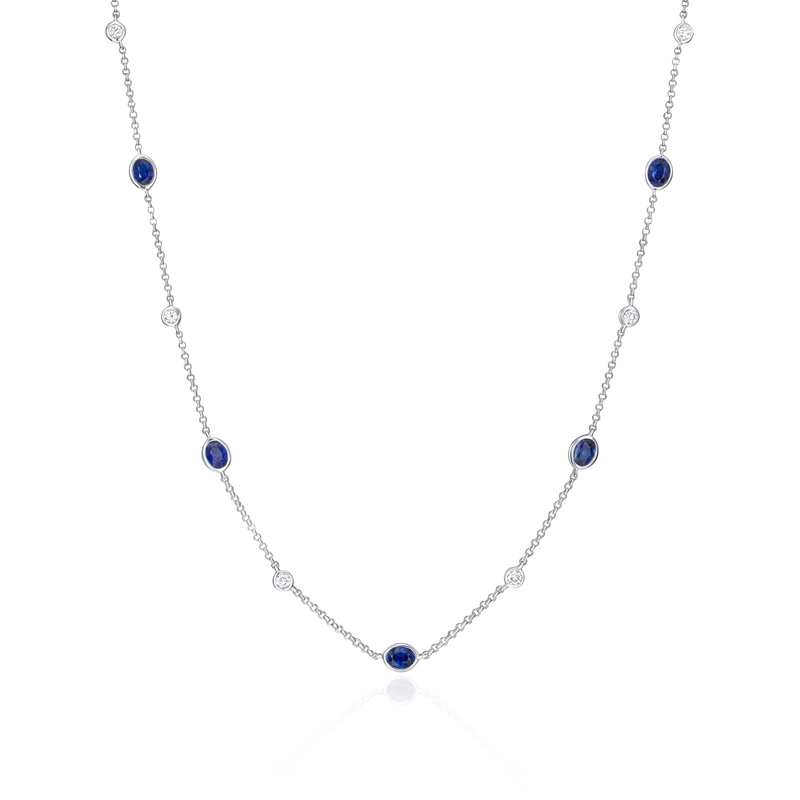 Sapphire and Diamond Spectacle Set Necklace