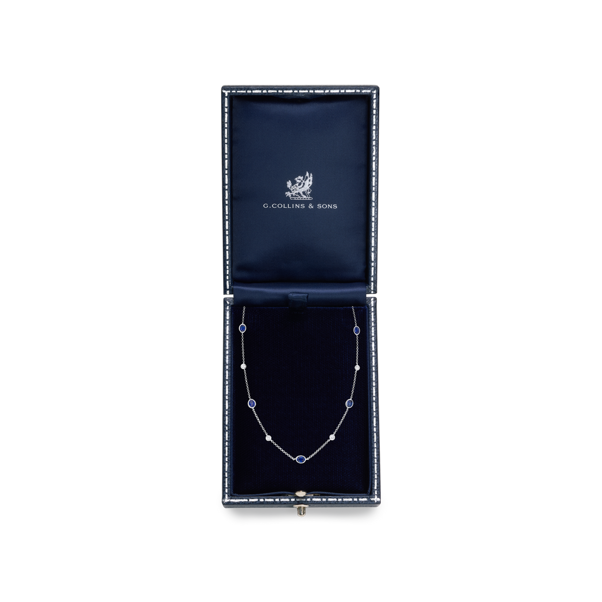 Sapphire and Diamond Spectacle Set Necklace