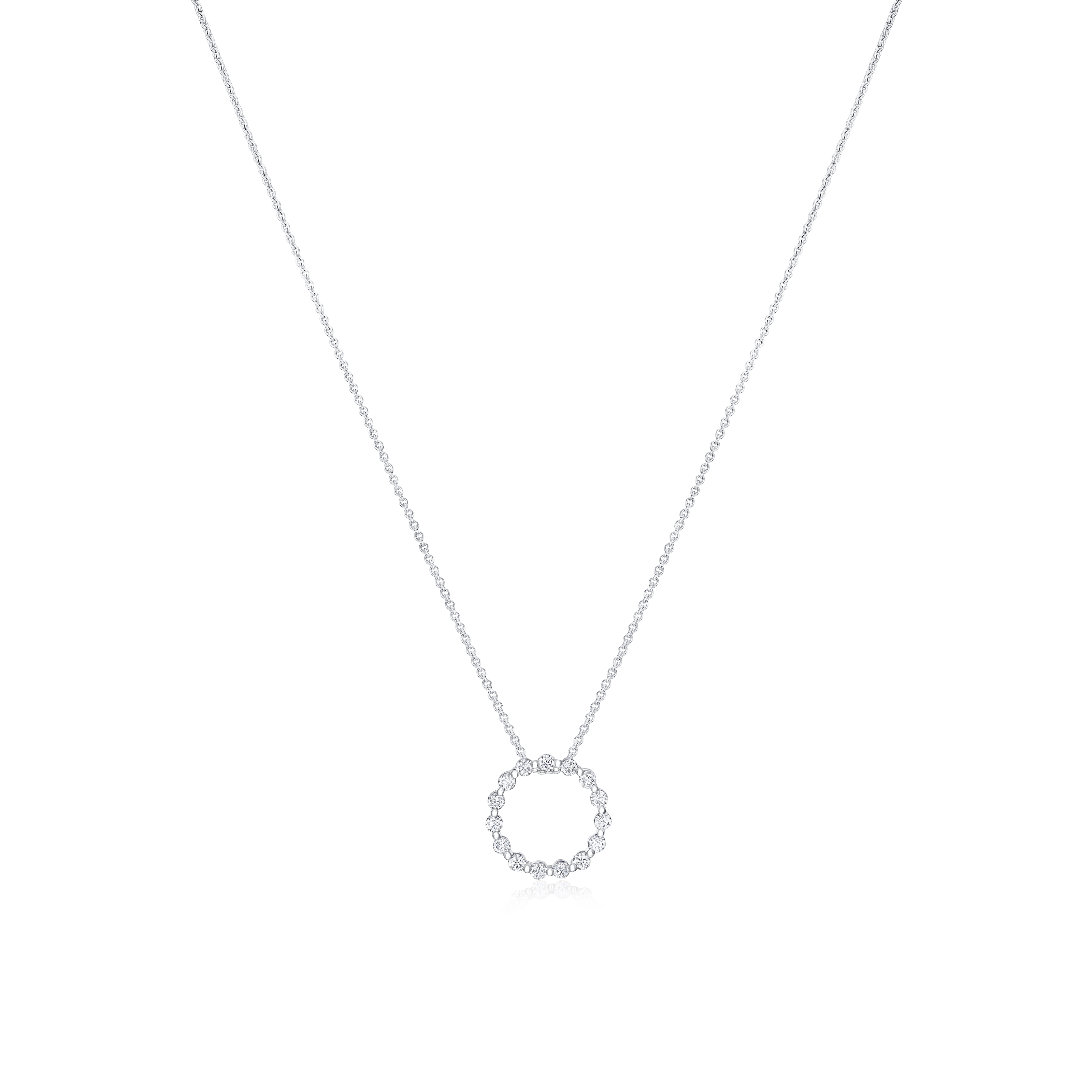 Round Brilliant Cut Diamond Circle Pendant