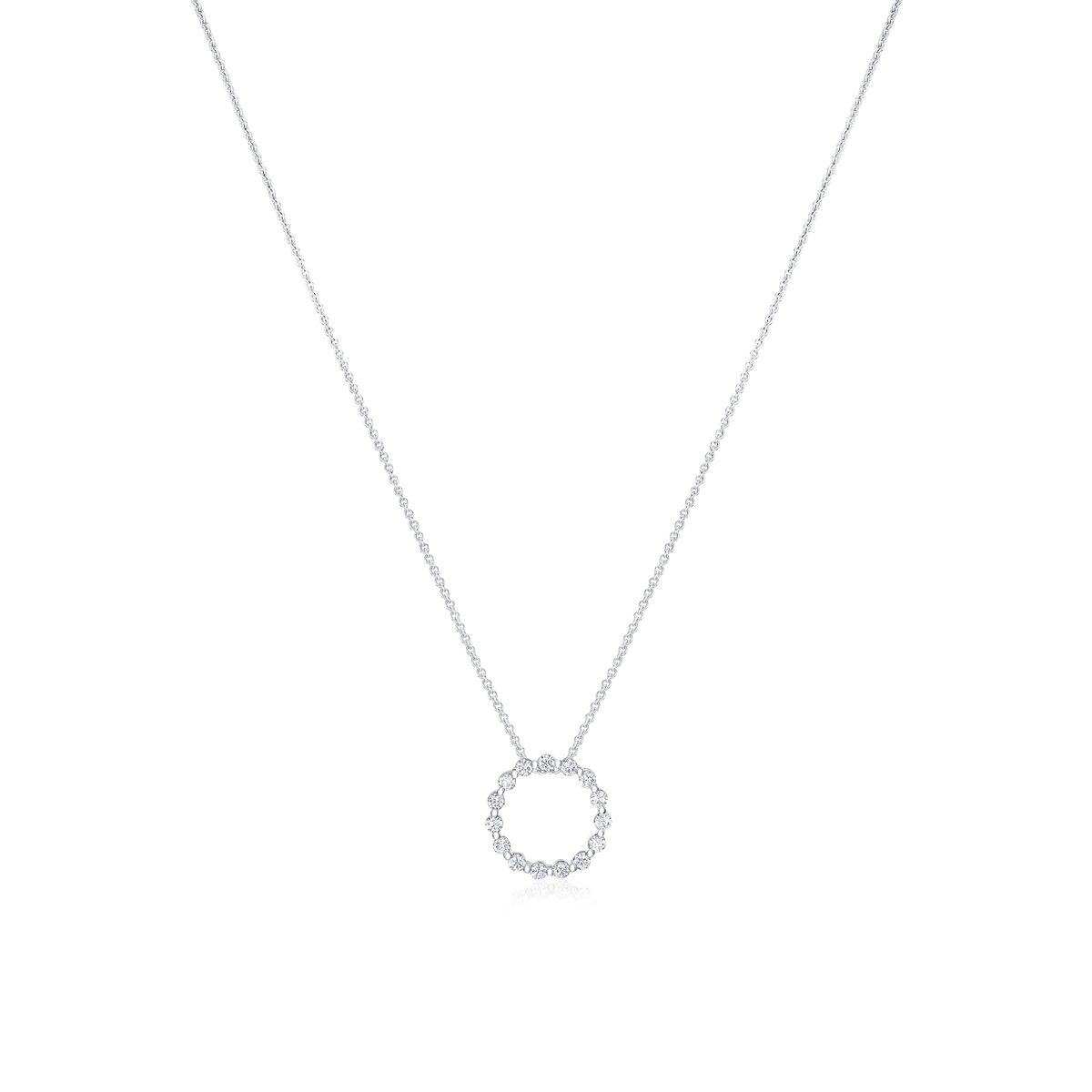 Round Brilliant Cut Diamond Circle Pendant