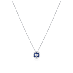 Sapphire and Diamond Cluster Pendant