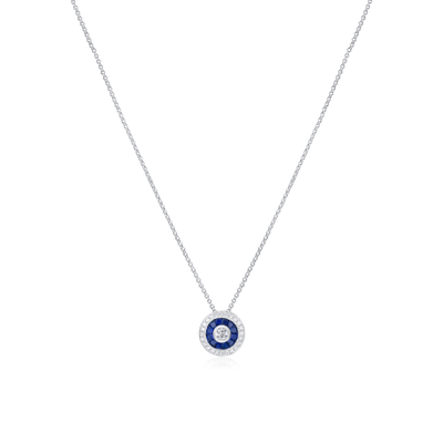 Sapphire and Diamond Cluster Pendant