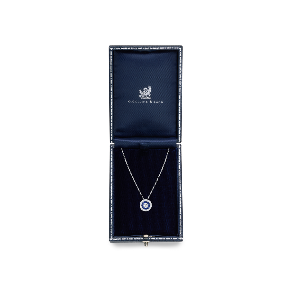 Sapphire and Diamond Cluster Pendant