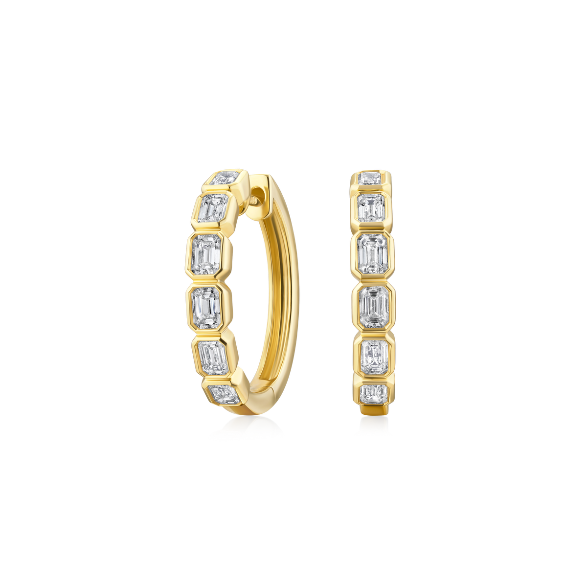 18ct Yellow Gold Diamond Set Hoop Earrings