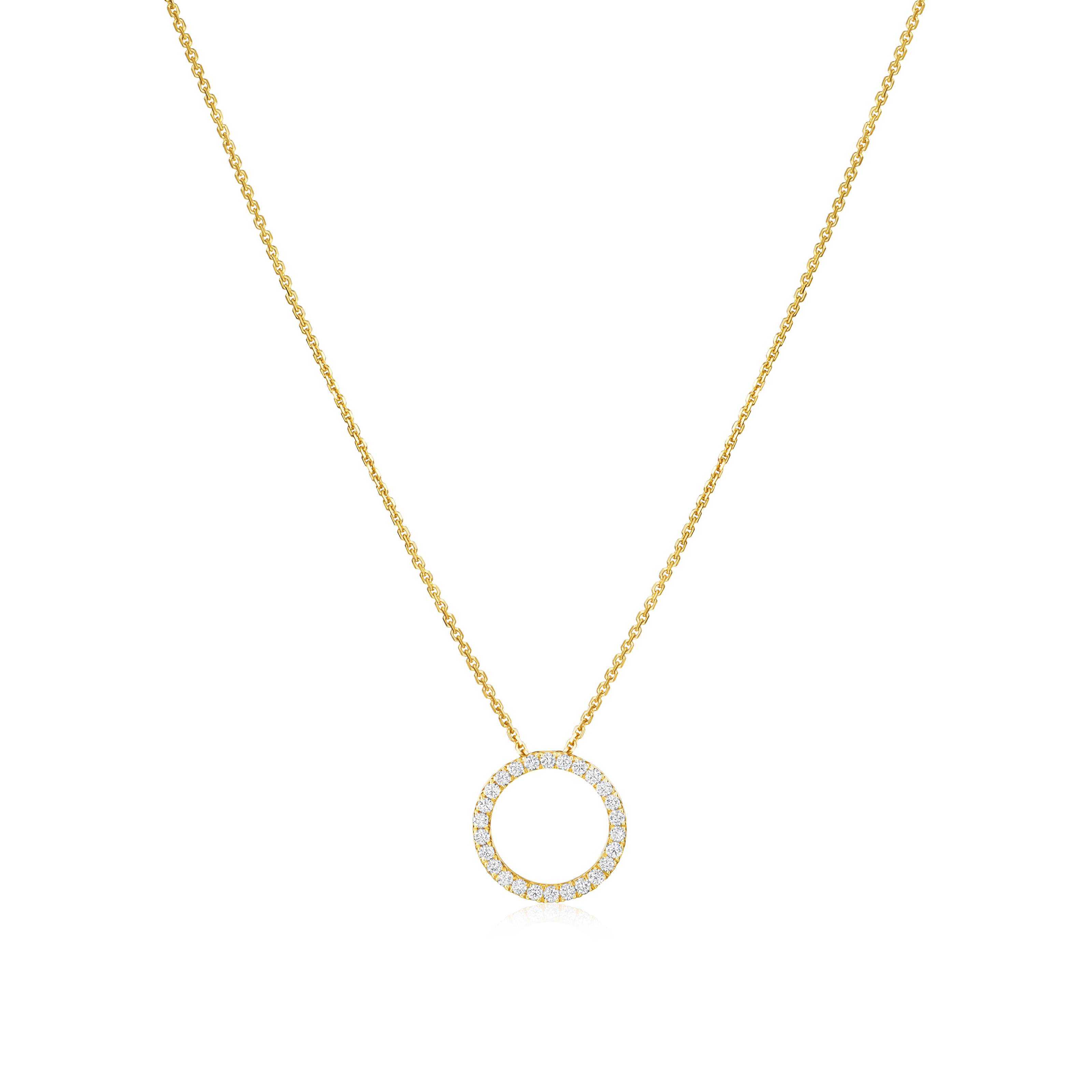 Diamond 18ct Yellow Gold Circle Pendant