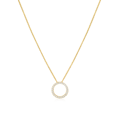 Diamond 18ct Yellow Gold Circle Pendant
