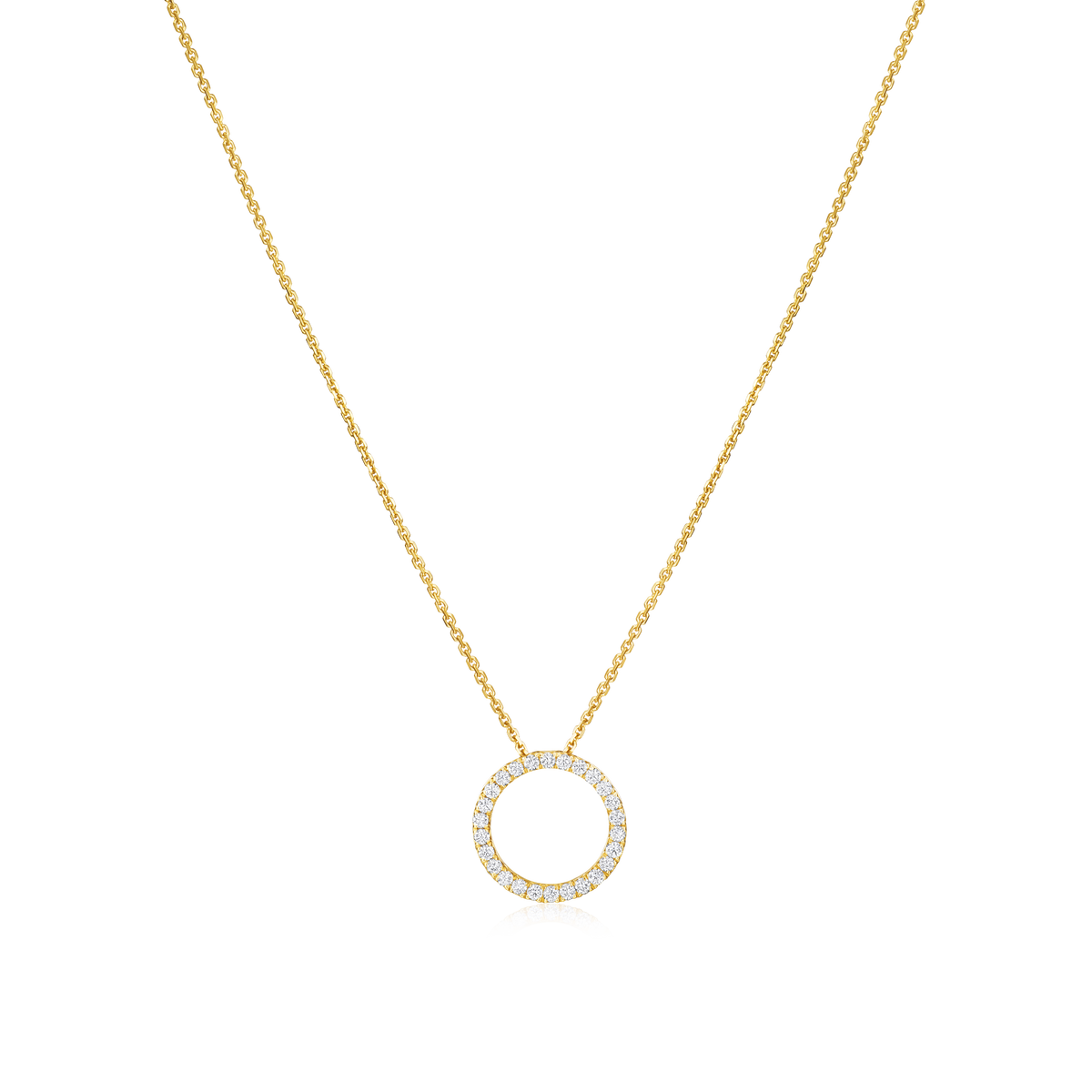 Diamond 18ct Yellow Gold Circle Pendant