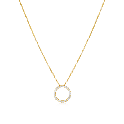 Diamond 18ct Yellow Gold Circle Pendant