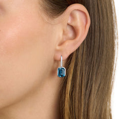 Topaz and Diamond Drop Earrings