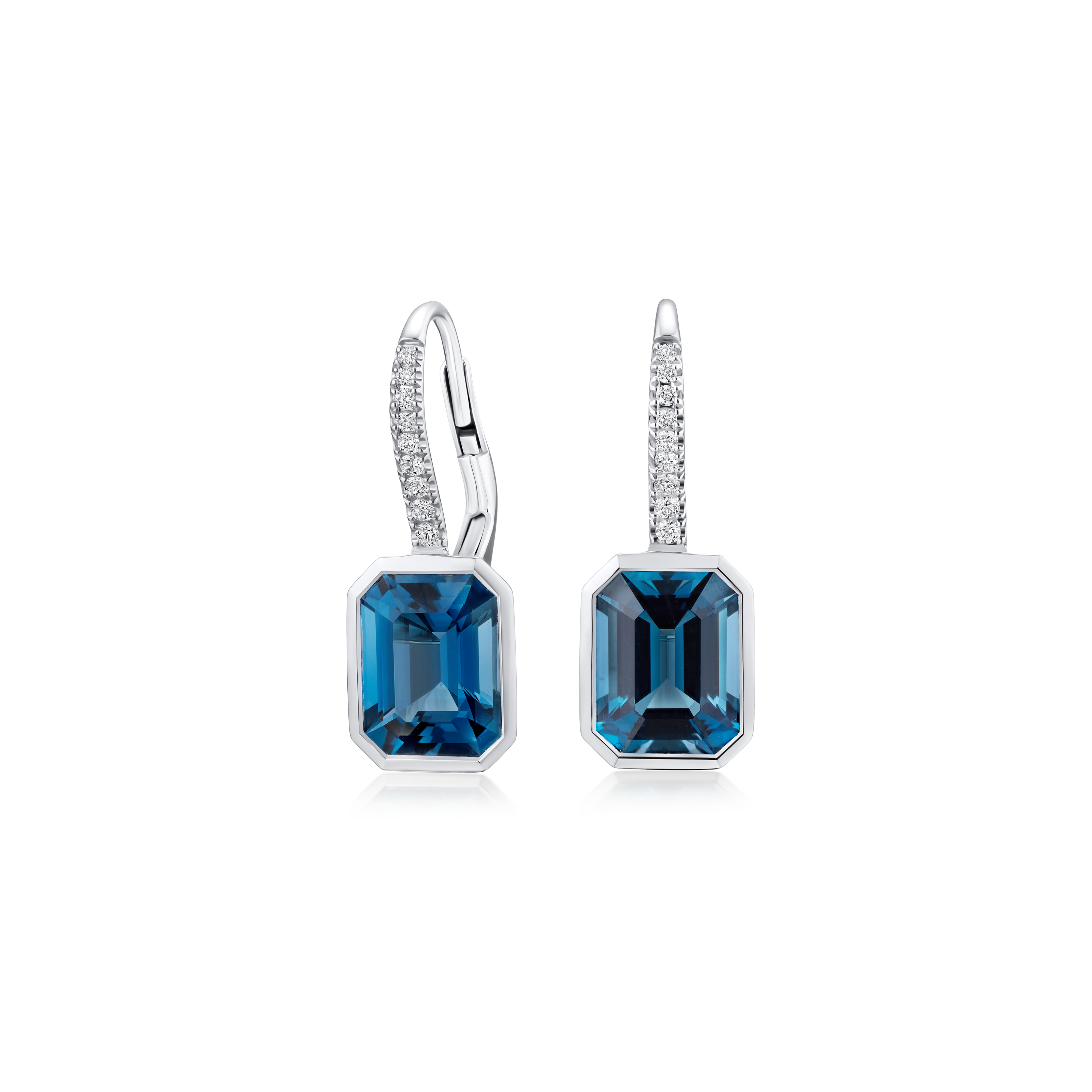 Topaz and Diamond Drop Earrings