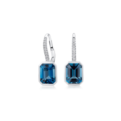 Topaz and Diamond Drop Earrings