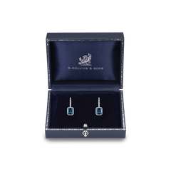 Topaz and Diamond Drop Earrings