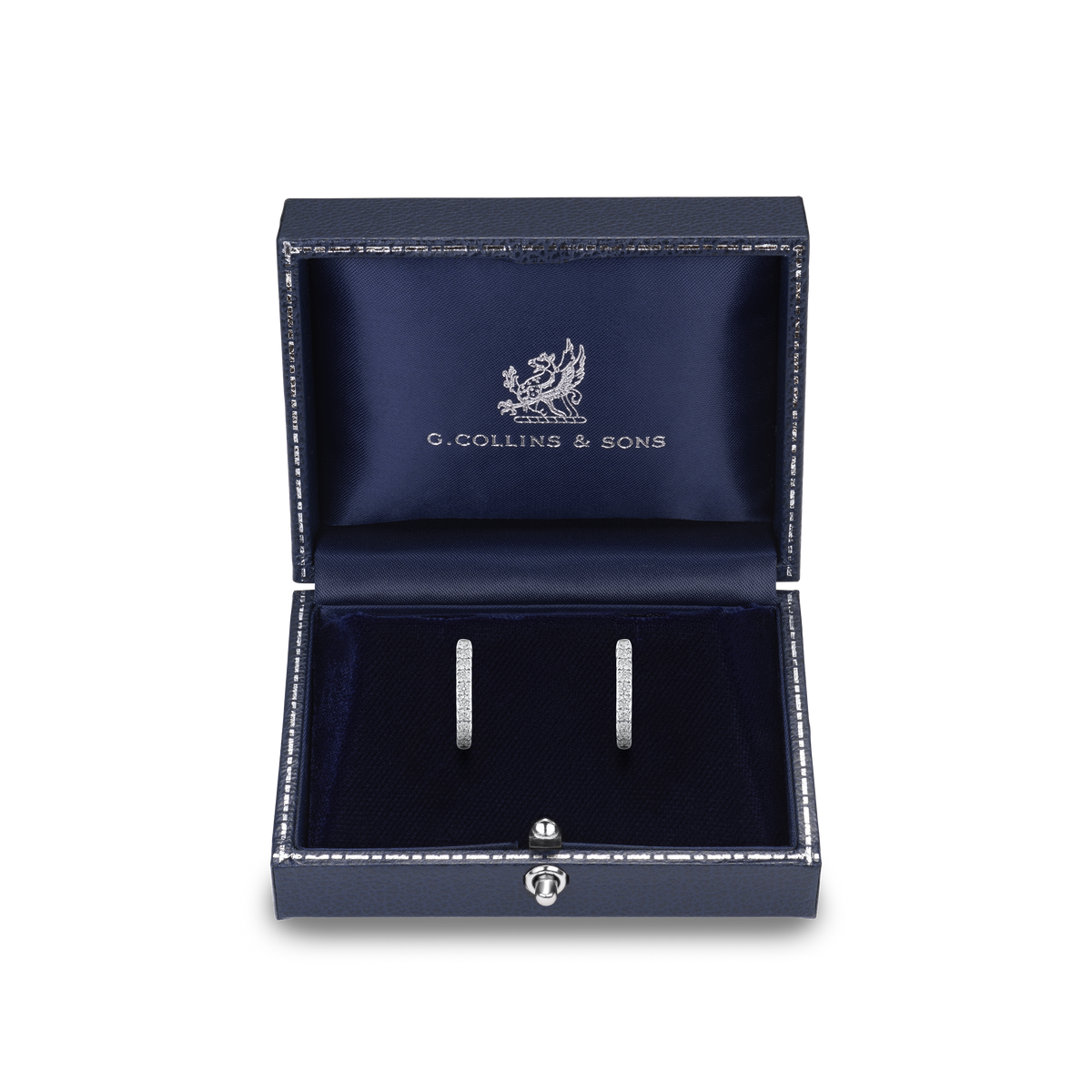 18ct White Gold Diamond Set Hoop Earrings