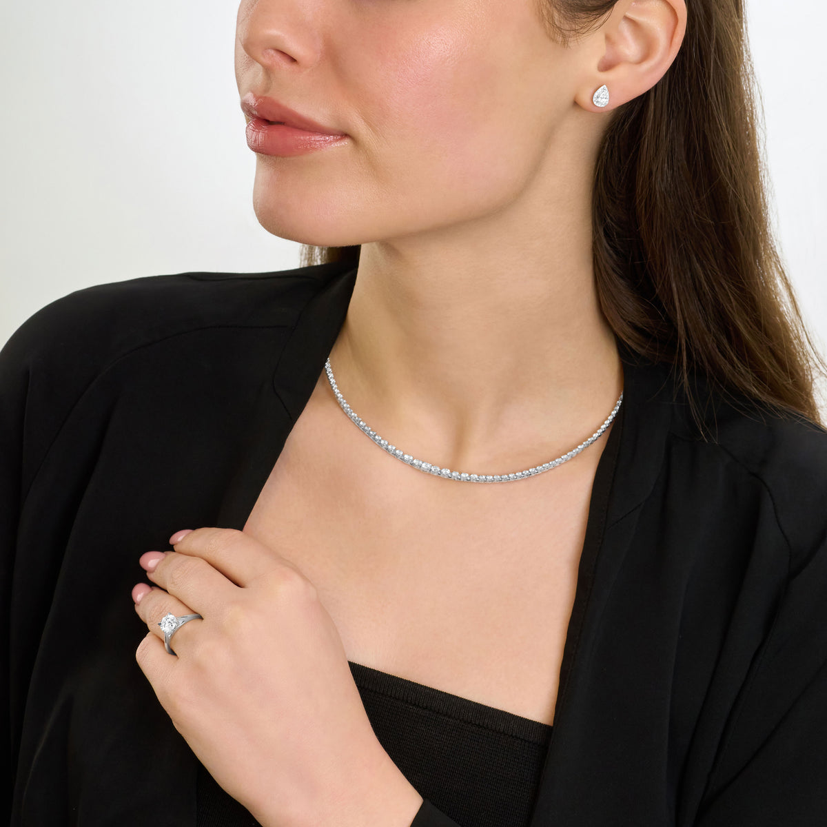 Pear Cut Diamond Halo Earrings