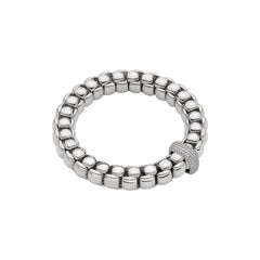 Luna Flex'it 18ct White Gold Bracelet With A Grain Set Diamond Rondel