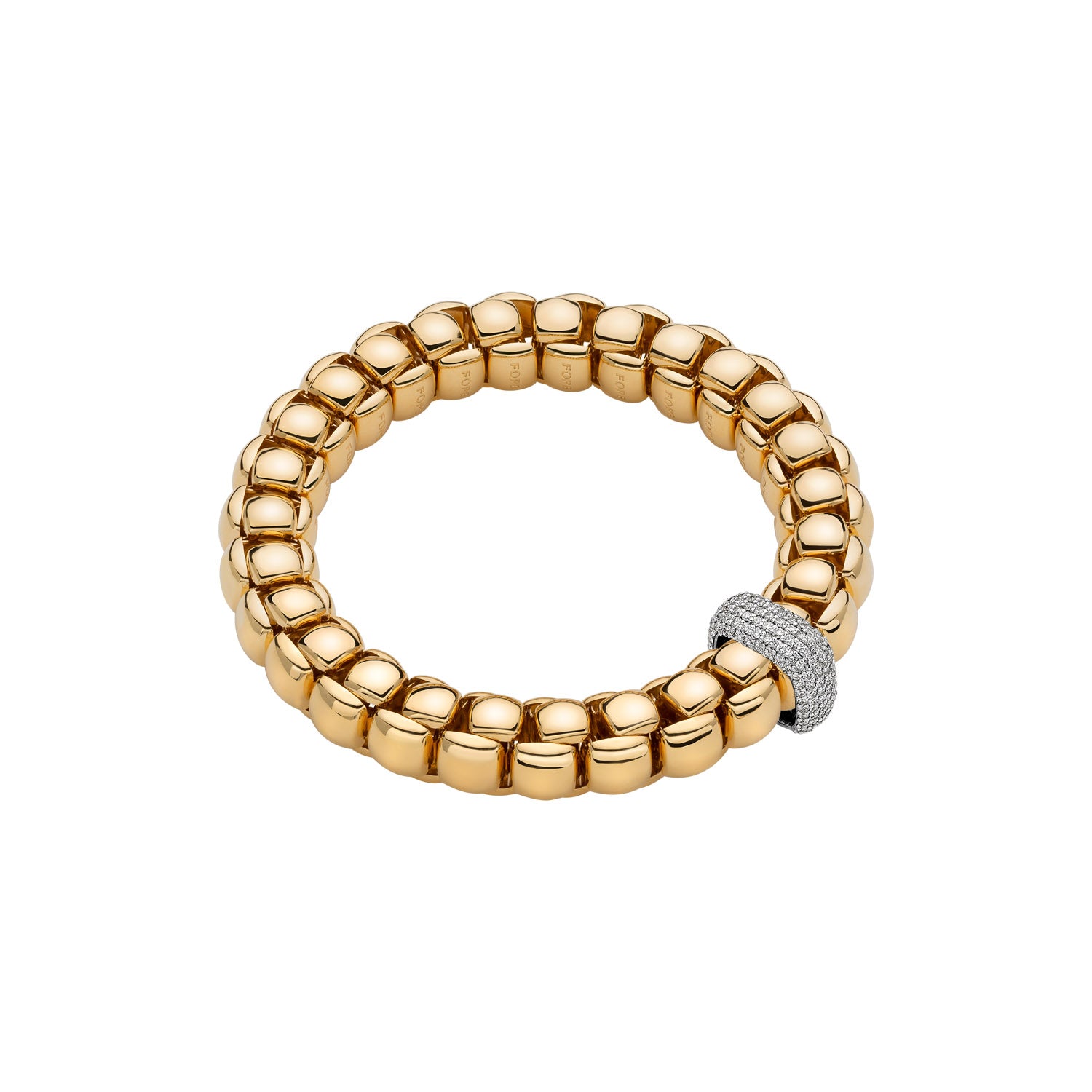 Luna Flex'it 18ct Yellow Gold Bracelet With A Grain Set Diamond Rondel