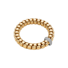 Luna Flex'it 18ct Yellow Gold Bracelet With A Grain Set Diamond Rondel