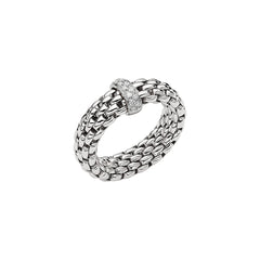 Vendome Flex'it 18ct White Gold Ring With A Diamond Set Rondel