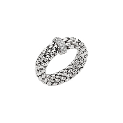 Vendome Flex'it 18ct White Gold Ring With A Diamond Set Rondel