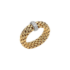 Vendome Flex'it 18ct Yellow Gold Ring With A Diamond Set Rondel