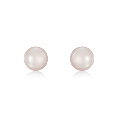 7.5-8mm Yellow Gold Pearl Stud Earrings