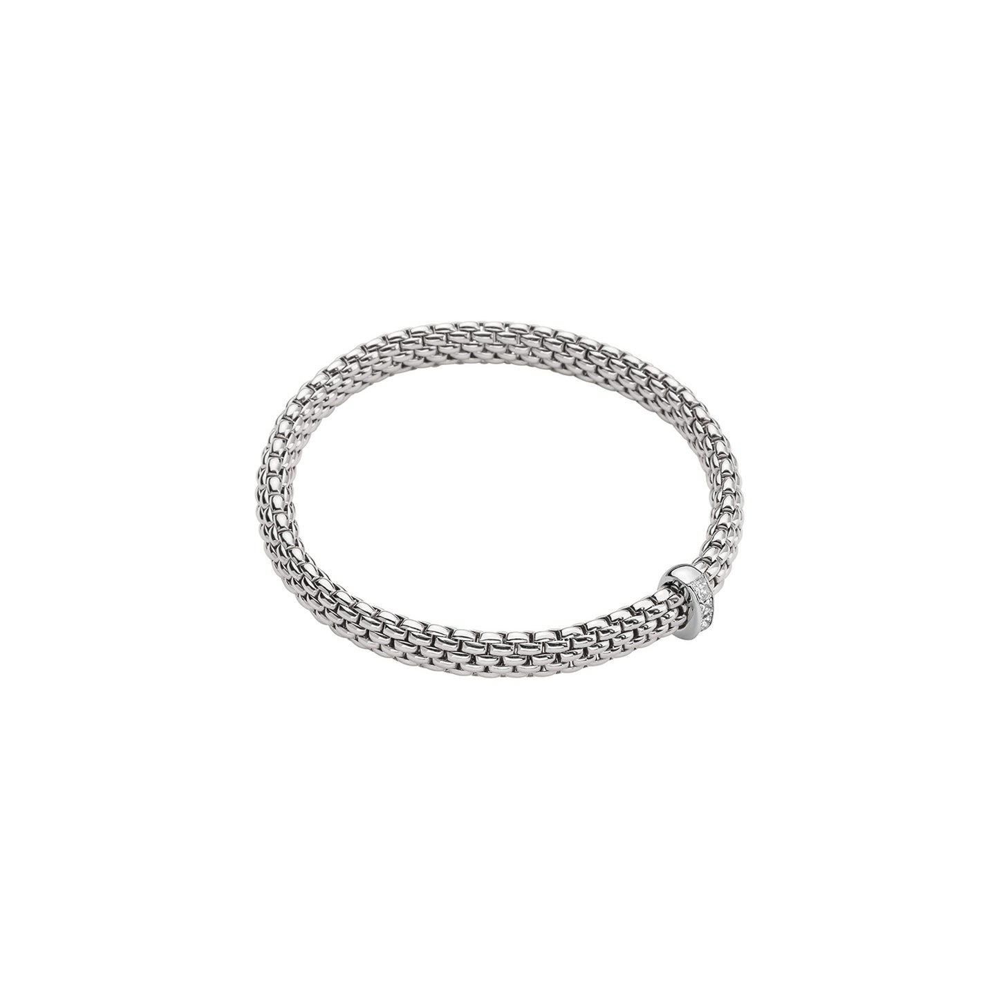 Vendome Flex'it 18ct White Gold Bracelet With A Diamond Set Rondel