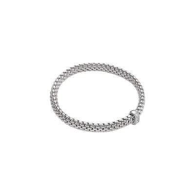 Vendome Flex'it 18ct White Gold Bracelet With A Diamond Set Rondel