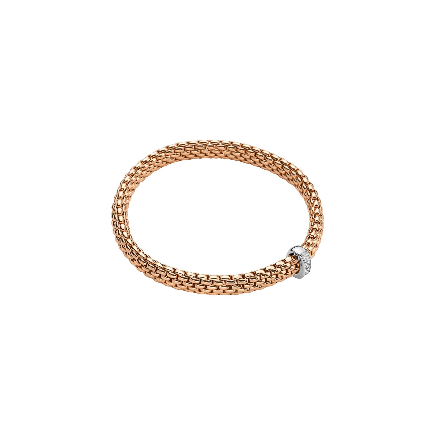 Vendome Flex'it 18ct Rose Gold Bracelet With A Diamond Set Rondel
