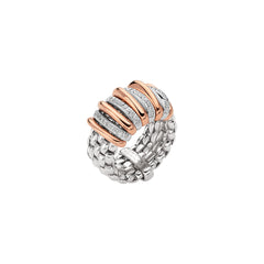 Panorama Flex'it 18ct White Gold Ring With Diamond Set Rondels