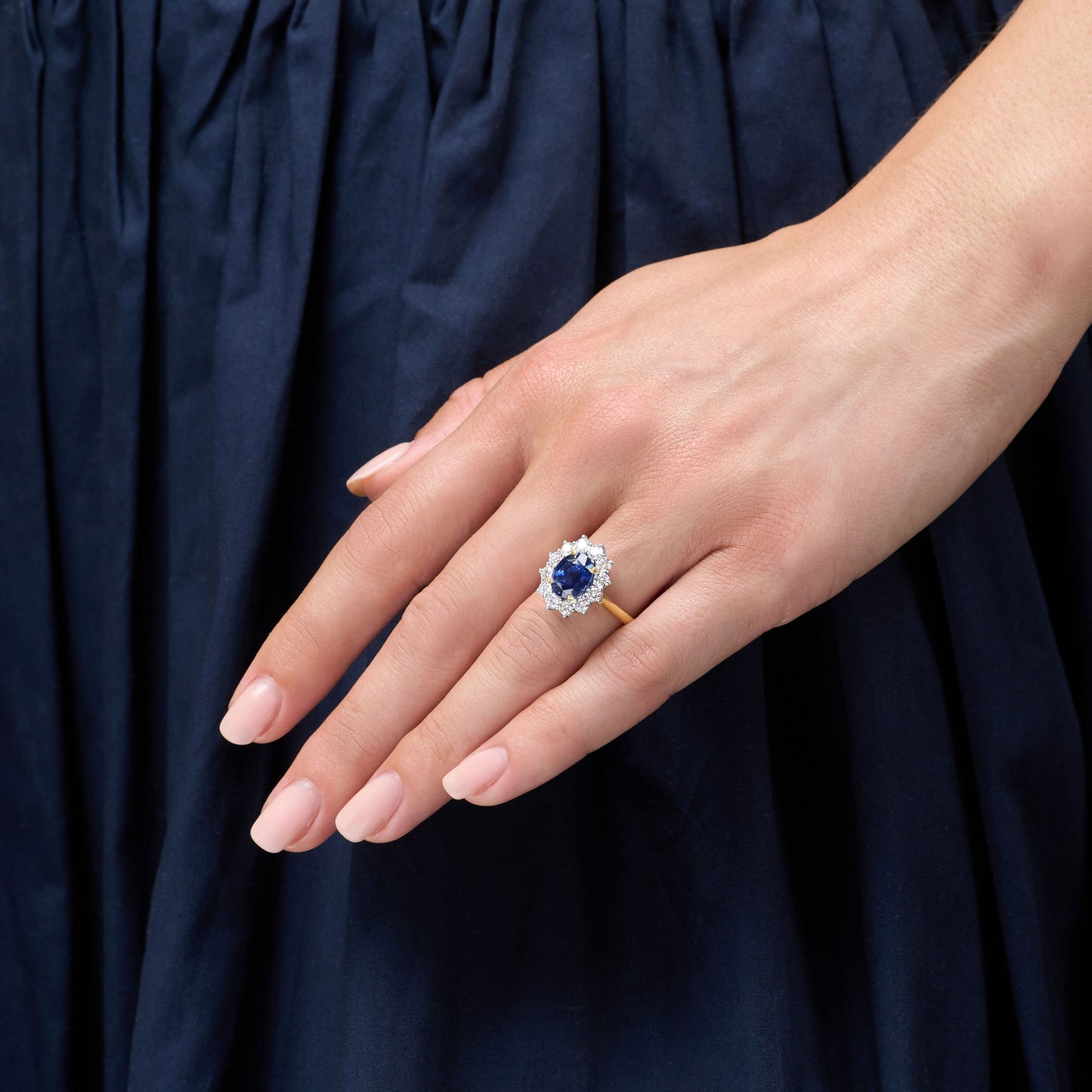 3.64ct Sapphire and Diamond Ravello Cluster Ring