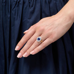 3.64ct Sapphire and Diamond Ravello Cluster Ring