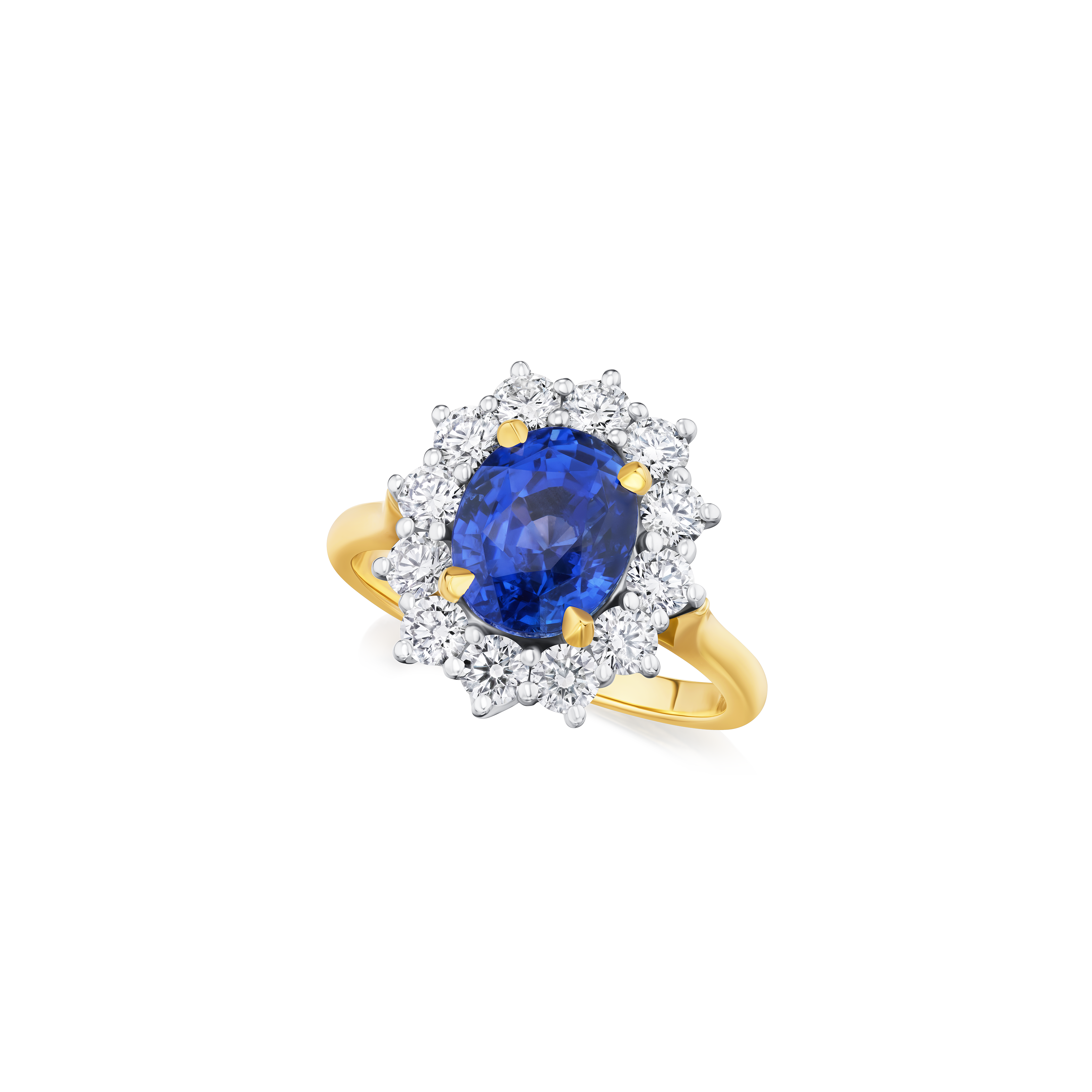 3.64ct Sapphire and Diamond Ravello Cluster Ring