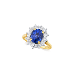 3.64ct Sapphire and Diamond Ravello Cluster Ring