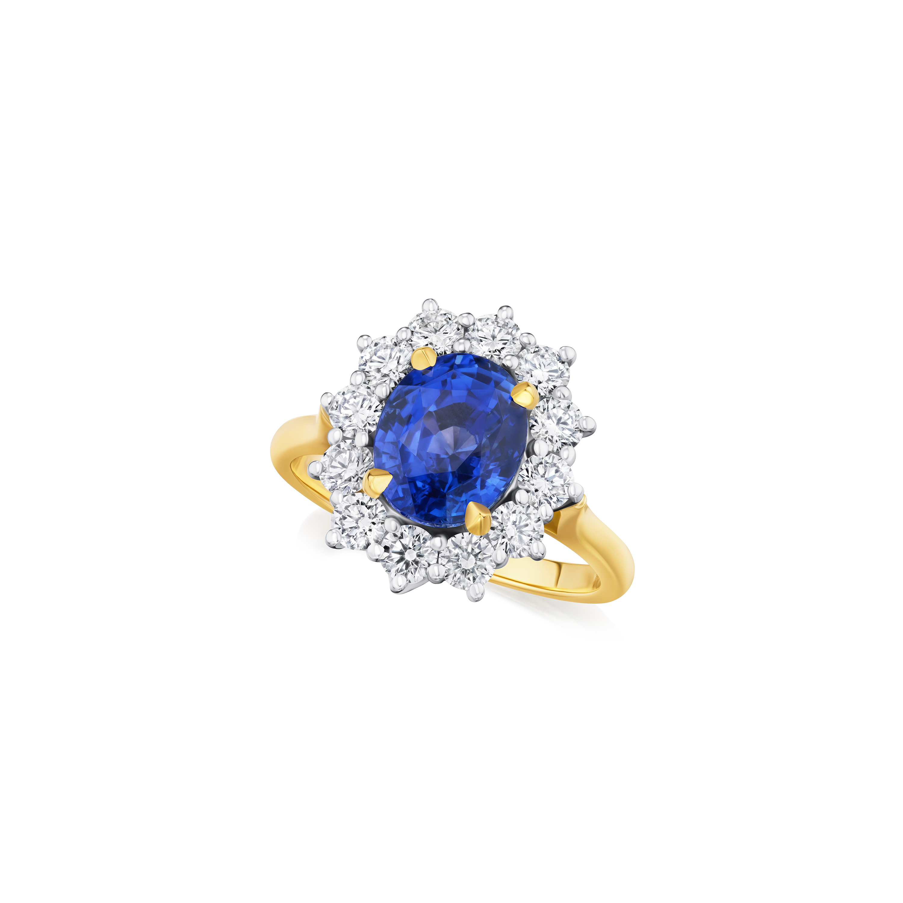 3.64ct Sapphire and Diamond Ravello Cluster Ring