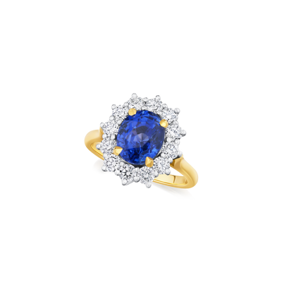 3.64ct Sapphire and Diamond Ravello Cluster Ring