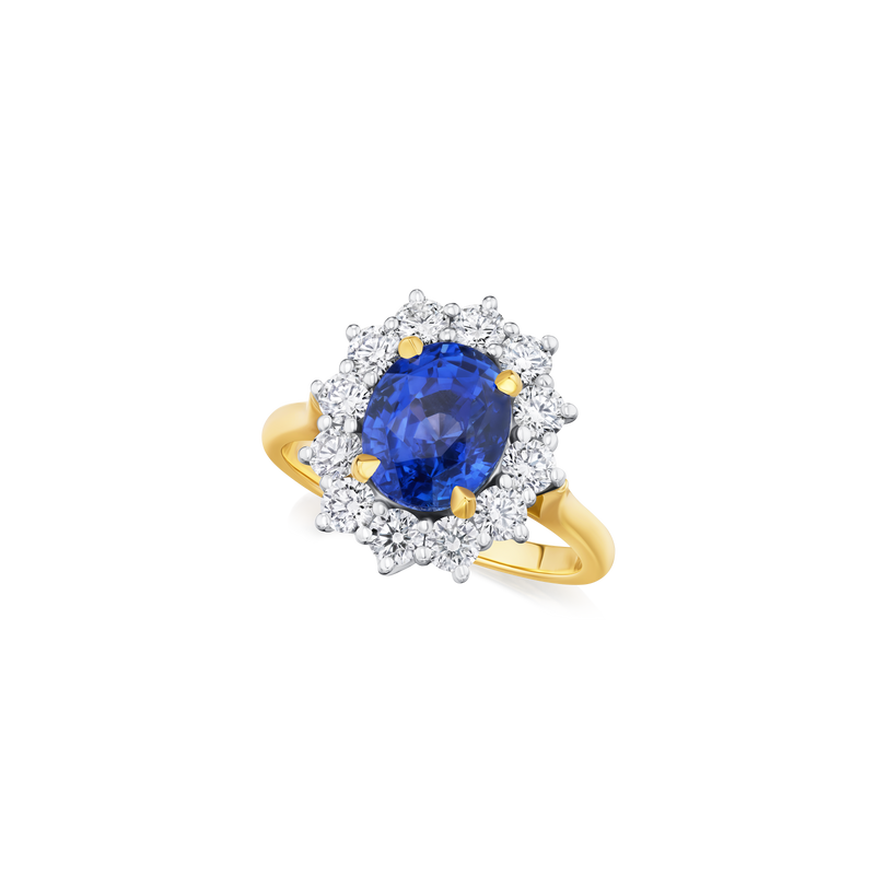 3.64ct Sapphire and Diamond Ravello Cluster Ring