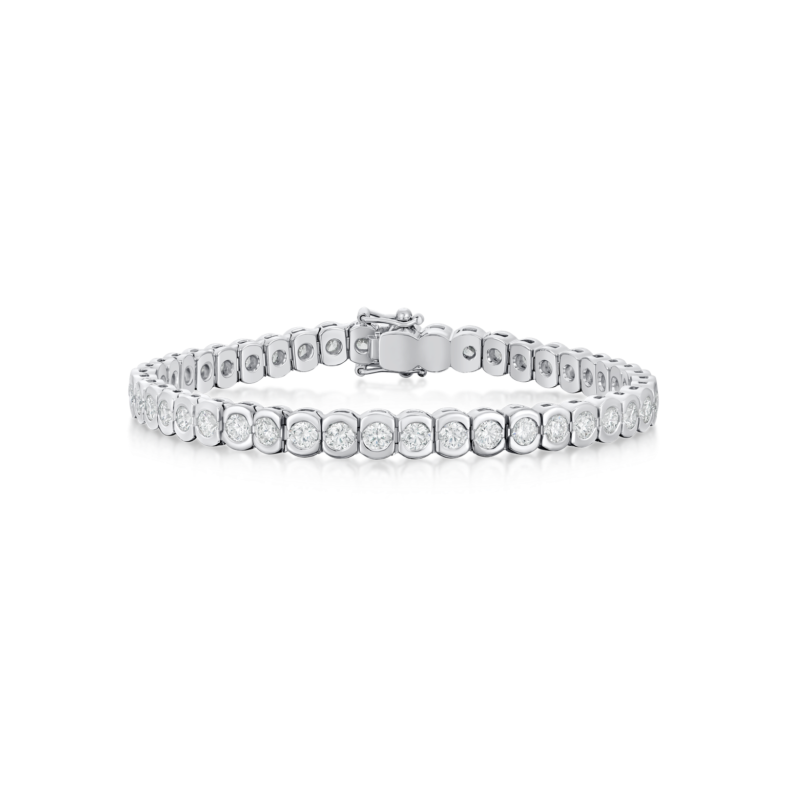4.62cts Rubover-Set Diamond Line Bracelet
