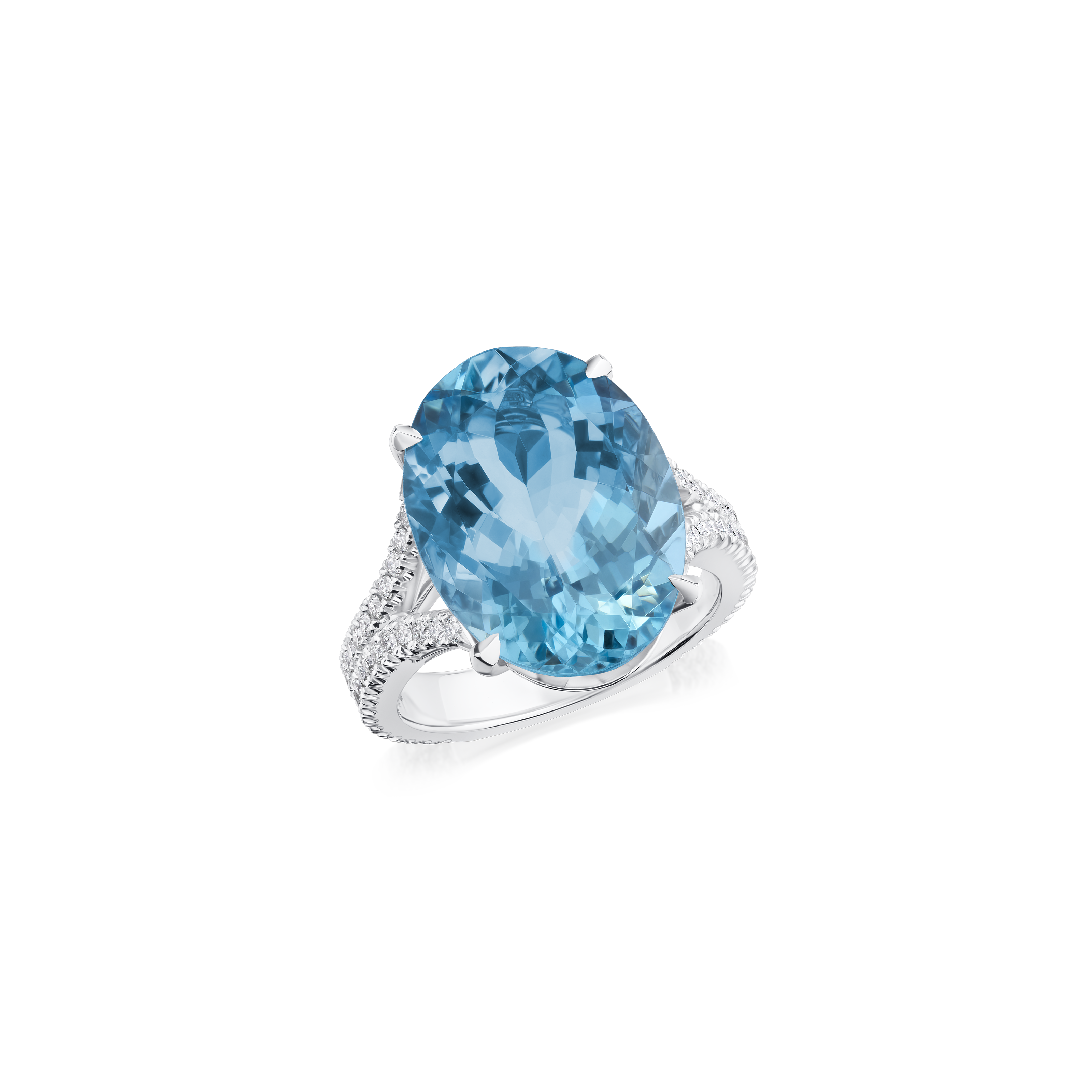 9.18ct Aquamarine and Diamond Dress Ring